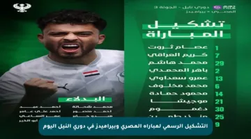 التشكيل الرسمي لمباراة المصري وبيراميدز في دوري النيل اليوم